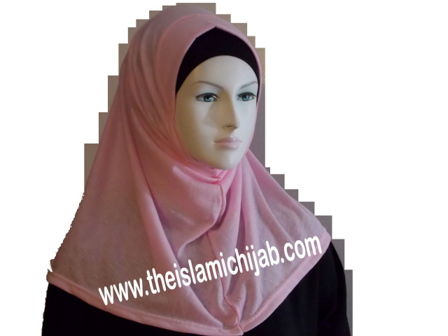 Baby Pink 1 piece girls plain hijab 7